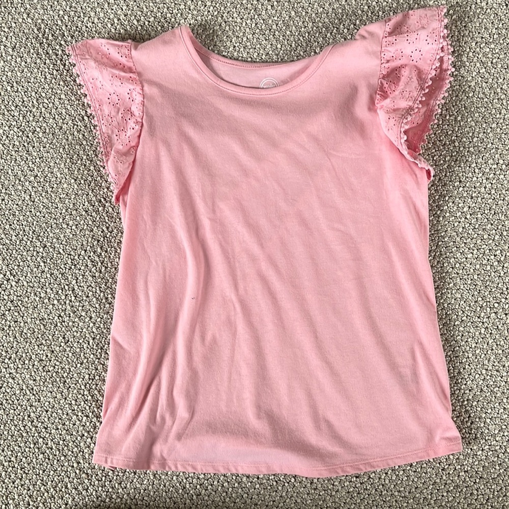Wonder Nation pink butterfly sleeve tee